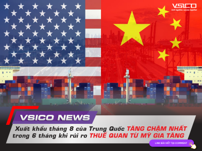 Xuất khẩu tháng 8 của Trung Quốc tăng chậm nhất trong 6 tháng khi rủi ro thuế quan từ Mỹ gia tăng